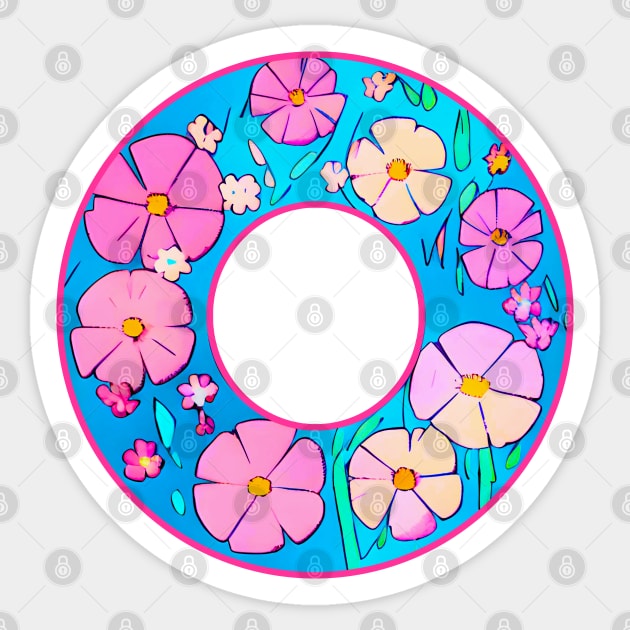 Mother's Day Primrose Flower Wreath (MD23MOD005b) Sticker by Maikell Designs